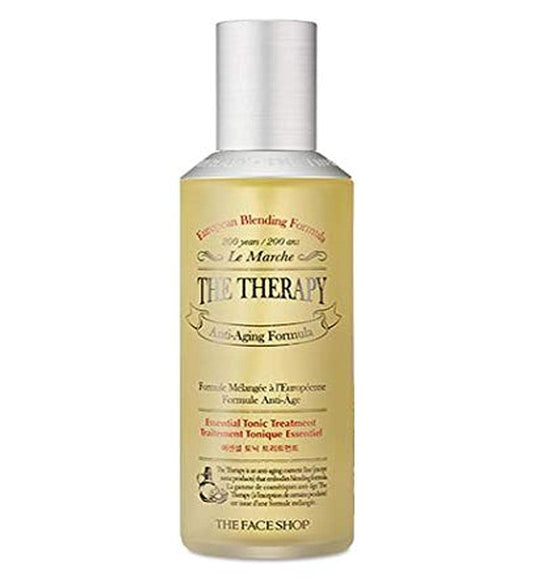 THE FACE SHOP The Therapy Essential tonic Treatment | Toner & Treatment & Emulsion All-In-1 for Skin Texture Smooth & Effective Hydration | Anti-Aging Moisture Formula, 5.07 Fl Oz