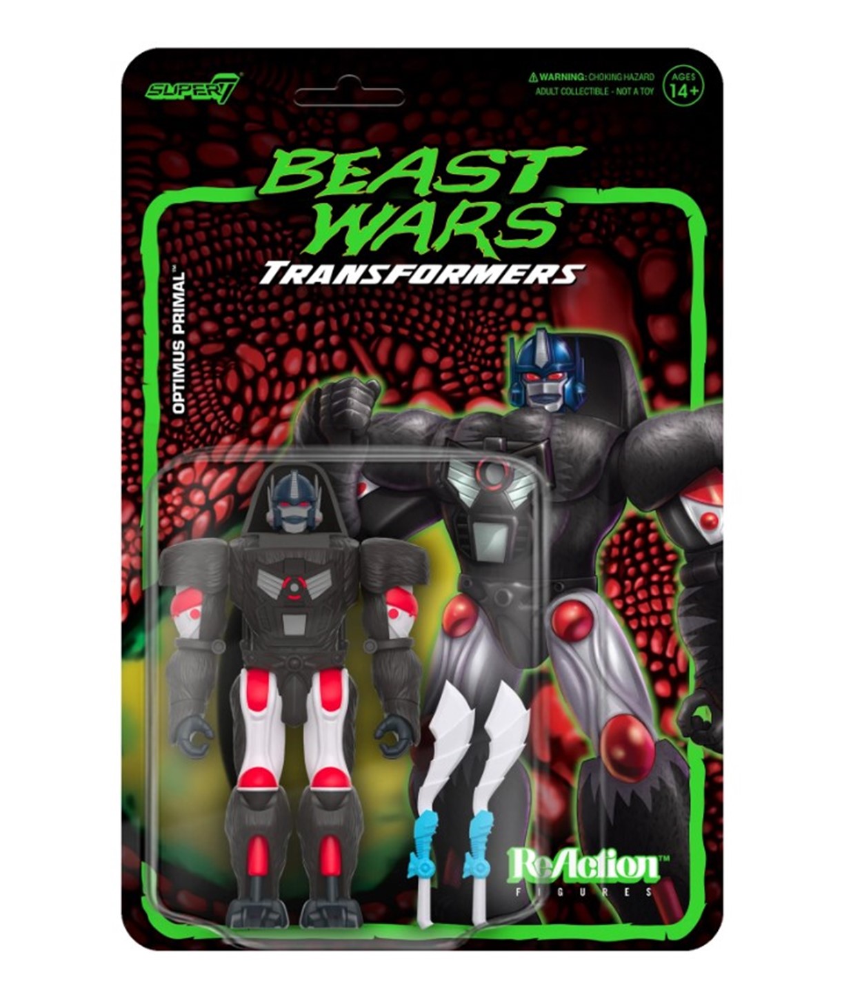 Super7 ReAction Figures: Transformers Beast Wars Wave 7 (Maximal) Optimus Primal Action Figure 82246