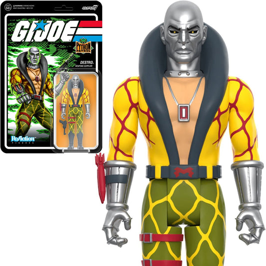 Super7 ReAction Figures GI Joe (Wave 6) Python Patrol: Destro (Weapons Supplier) Action Figure 82807 LOW STOCK